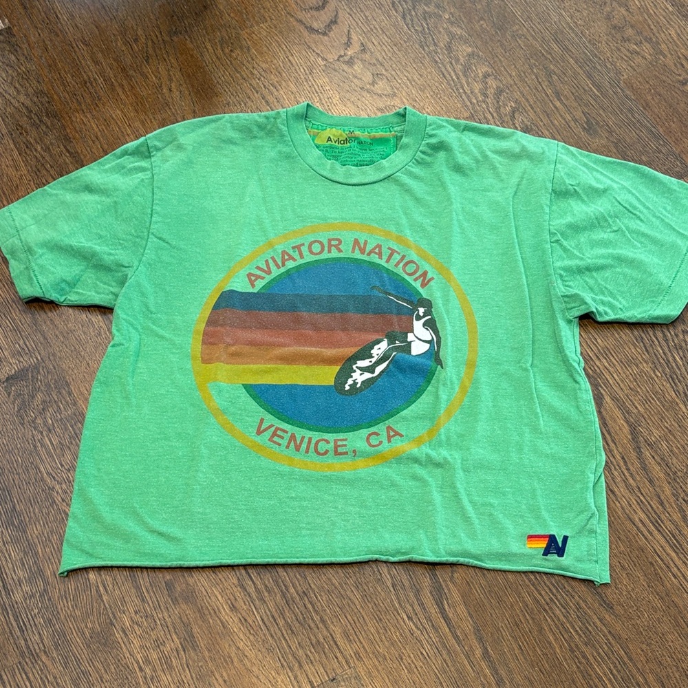 Aviator Nation Green Graphic Tee